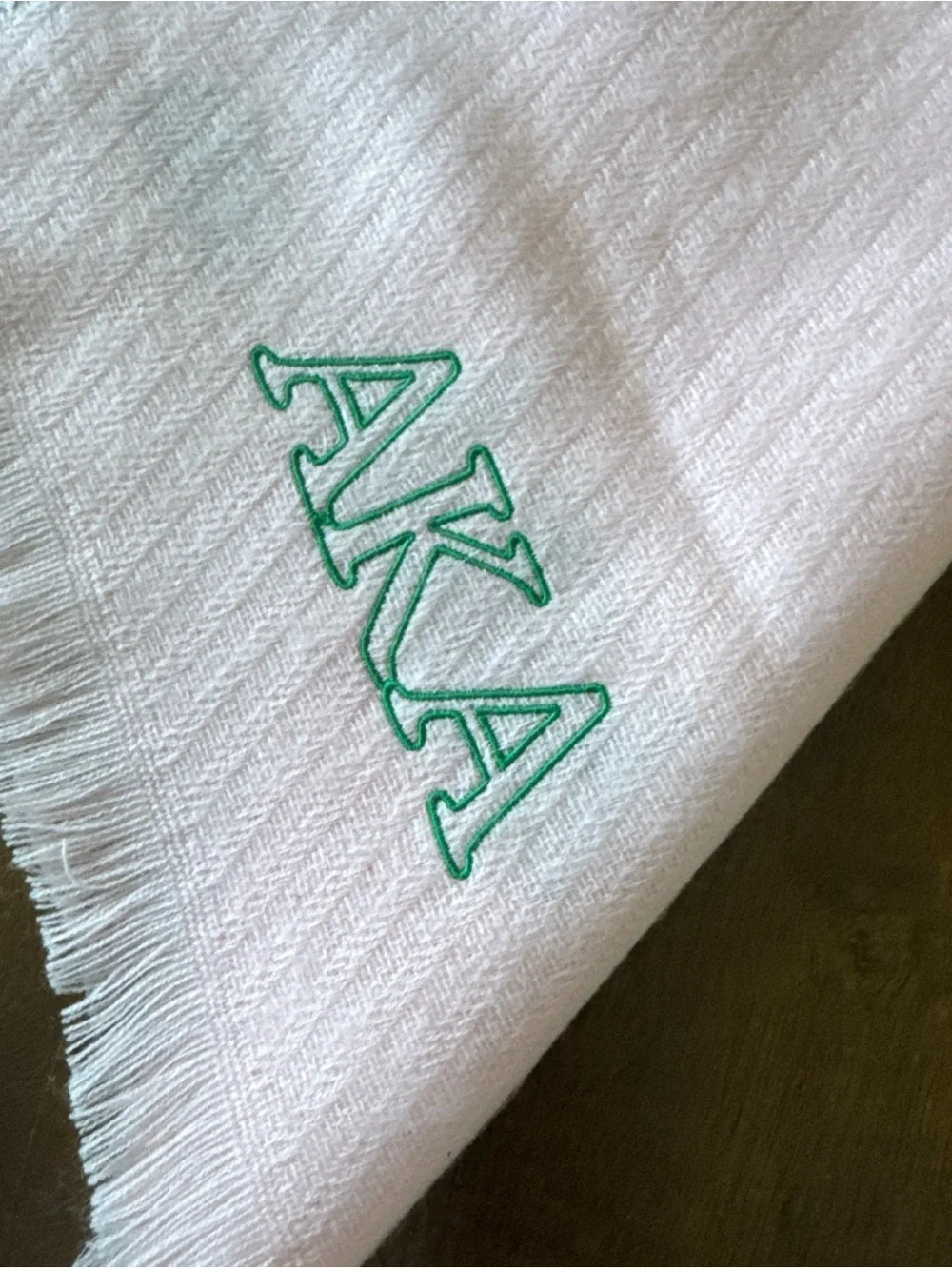 Alpha Kappa Alpha Pink Embroidered AKA Vintage Scarf - Made in Japan
